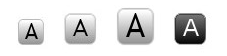 screenshot - text sizing buttons (four "A" Buttons)